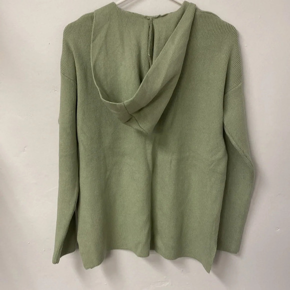 Tahari‎ Women's Sweater Hooded Pullover Soft Ribbed Green Size Small - Picture 3 of 7